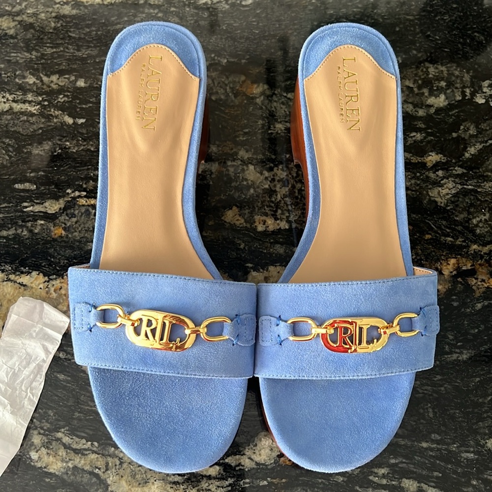 NWOT Ralph Lauren Roxanne Embellished Platform Sandals - Picture 3 of 16
